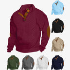 Men's Stand Collar Jacquard Knit Sweater Lightweight Long Sleeve Casual Pullover for Spring & Autumn | DF-4