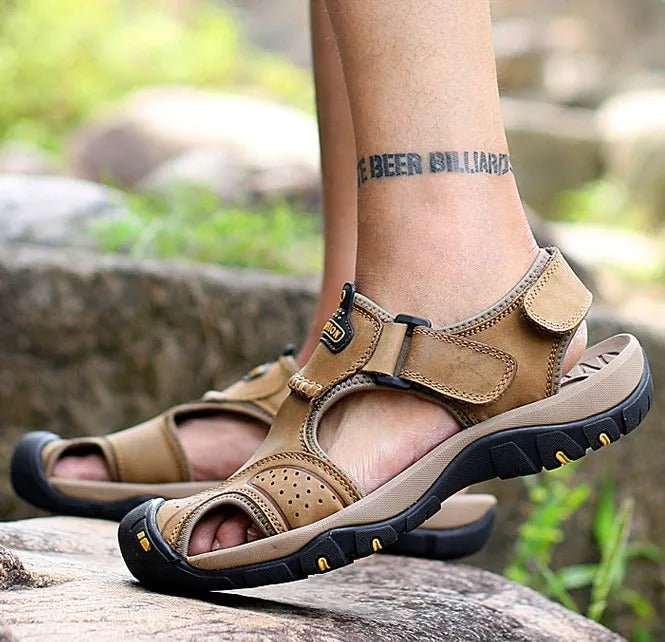 New Arrival Real Cow Genuine Leather Summer Hiking Beach Water Sandals | 7238