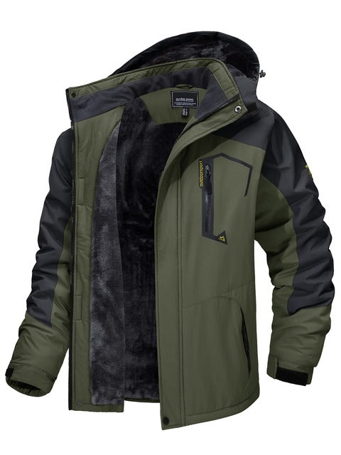 Mens Top Quality Warm Jacket Fleece Lined Waterproof Hooded Full Zip Bomber Coat
 | TJ153D