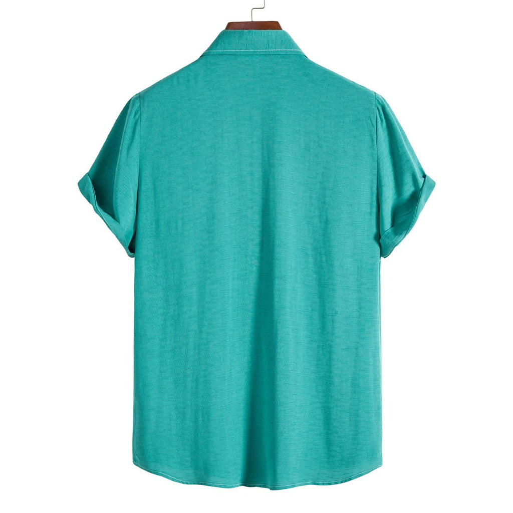 Men’s Solid Color Lapel Short Sleeve Shirt Business Casual Summer Style Shirt | CCS05