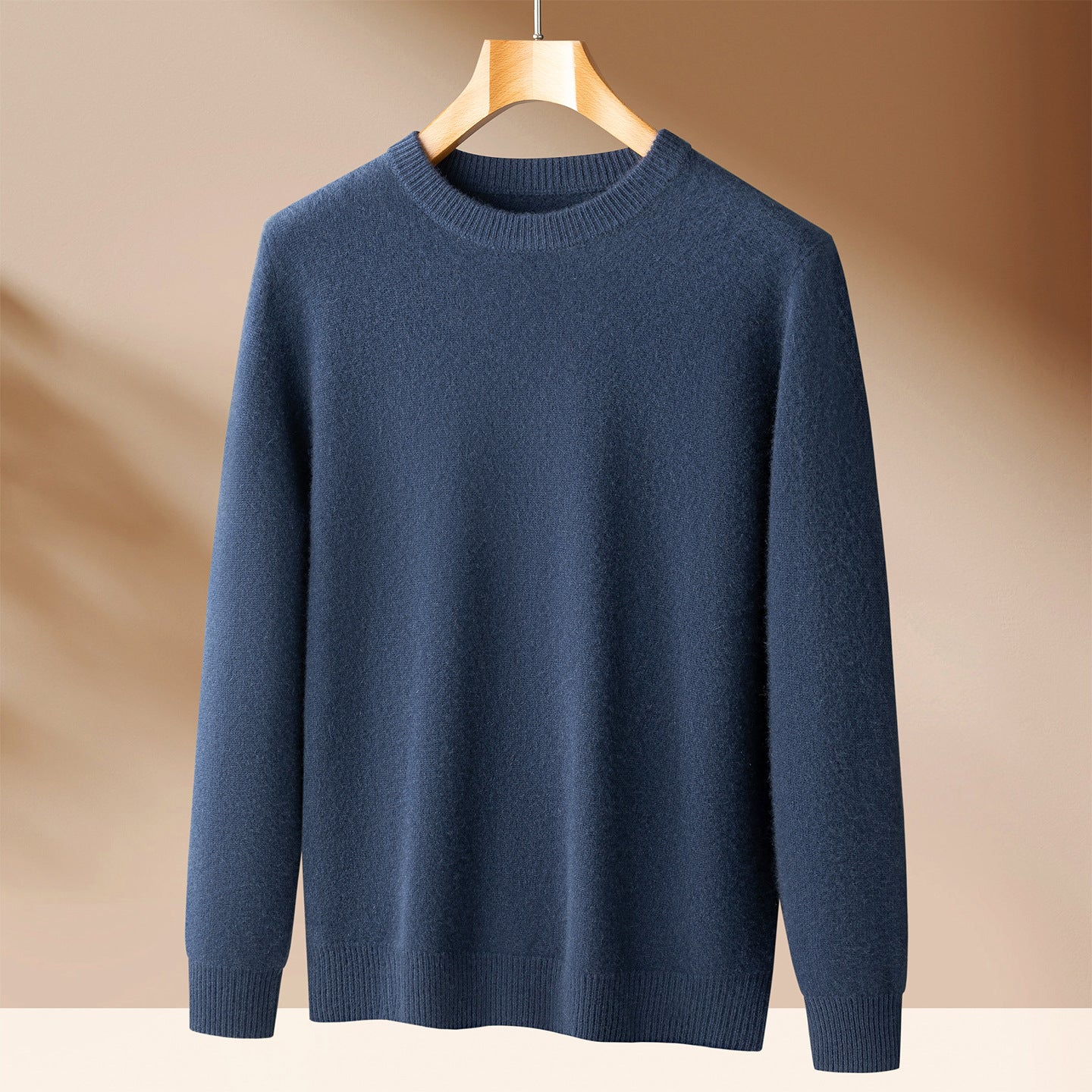 Men's Premium Cashmere Blend Sweater Chunky Knit Mock Neck Pullover Winter Warm Relaxed Fit Knitwear | JW-039