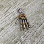 Steampunk Mechanical Hand Pendant Necklace Vintage Industrial Men's Jewelry | Retro Copper & Silver Statement Accessory
