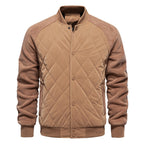 Stylish Men's Fleece-Lined Quilted Jacket with Double Pockets & Raglan Sleeves – Perfect Casual Top | JK812