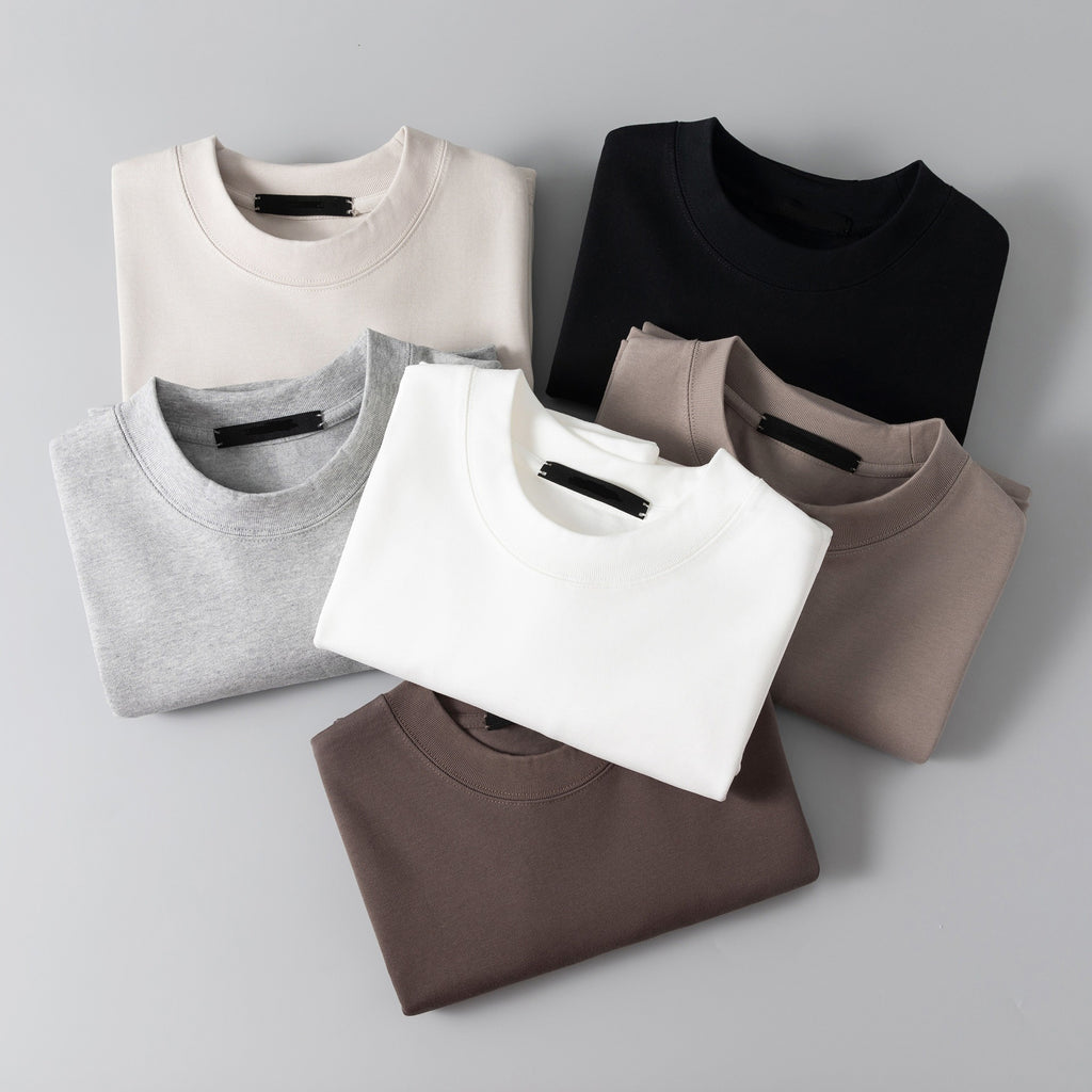 Men’s Heavyweight Cotton T-Shirt – Summer Casual Loose Fit, Solid Color Short Sleeve | BT1014