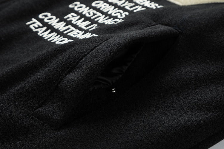 Men's Winter Color-Blocked Woolen Baseball Jacket Casual & Stylish Fashion Coat | 77162