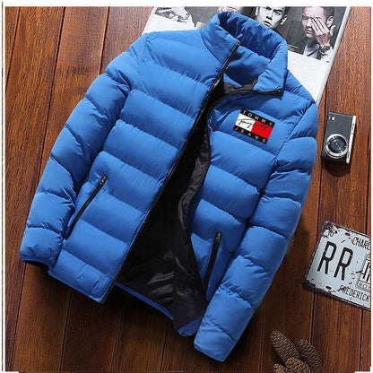 Men's Winter Bomber Jacket Quilted Full Zip Windproof Warm Cotton-Padded Lightweight Puffer Jackets