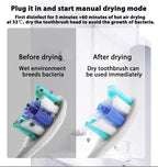 UVC Toothbrush Sterilizer Wall-Mounted Family Holder with USB Charging & Fan Drying | SR-M4