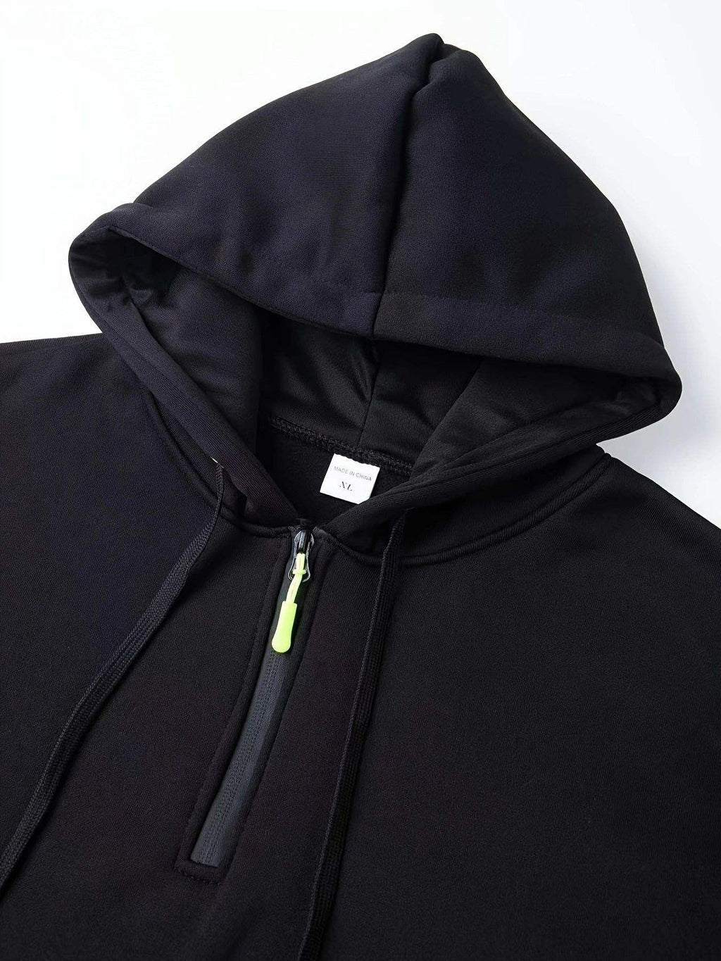 Men’s Pullover Hoodie Solid Pattern Zippered Lined Collar Loose Fit Casual Sportswear | TZ-28