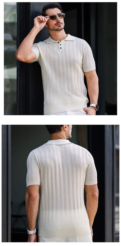 High Quality Summer Men's Knitted Short Sleeve Comfortable & Breathable Polo Shirt | POLO1