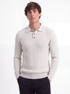 Men's Long Sleeve Knit Polo Sweater | 2026 Winter Business Casual Ribbed Pullover | Soft Warm Turtleneck Knitwear | YR8801