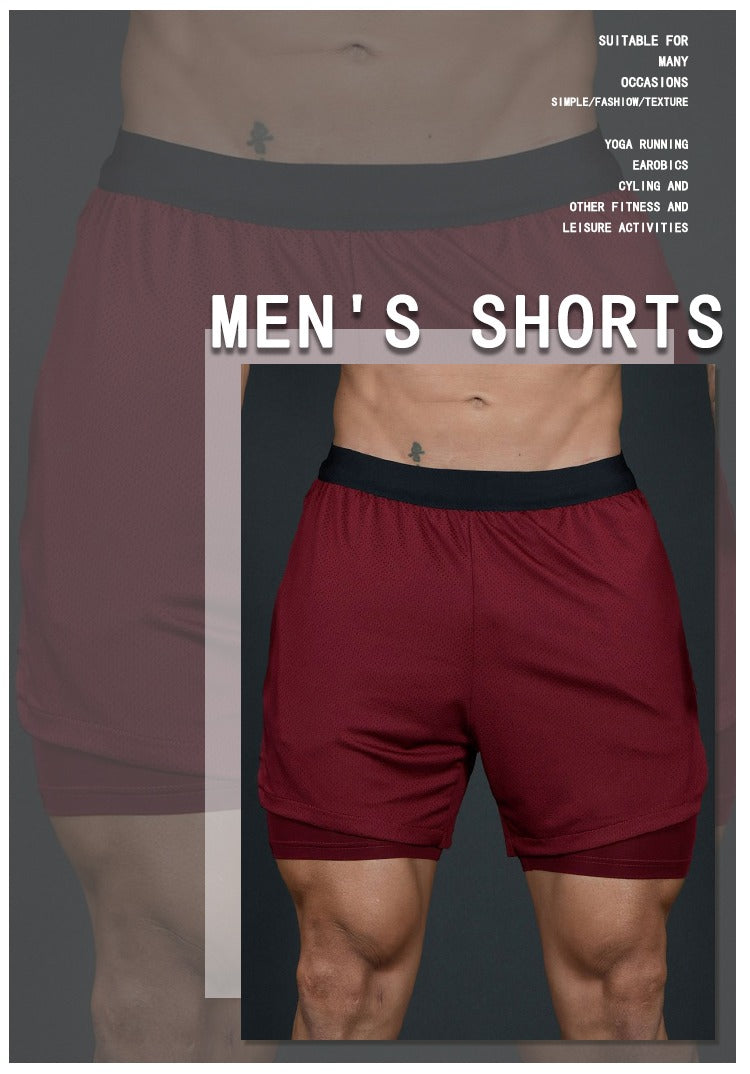 Men Breathable Quick Dry Basketball Shorts High Elastic Workout Shorts Inside Pockets Gym Shorts | DK45