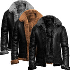 Men's Winter Faux Fur Coat - Thick, Warm Wool & Leather Jacket for Ultimate Comfort | D3763
