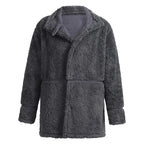 Men's Winter Warm Fur Trench Coat Thick Mid-Length Jacket | B024