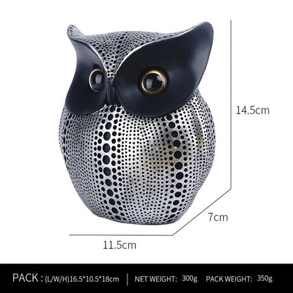 Resin Creative Owl Ornaments Nordic Bird Model Crafts for Living Room Home Décor | RDW001