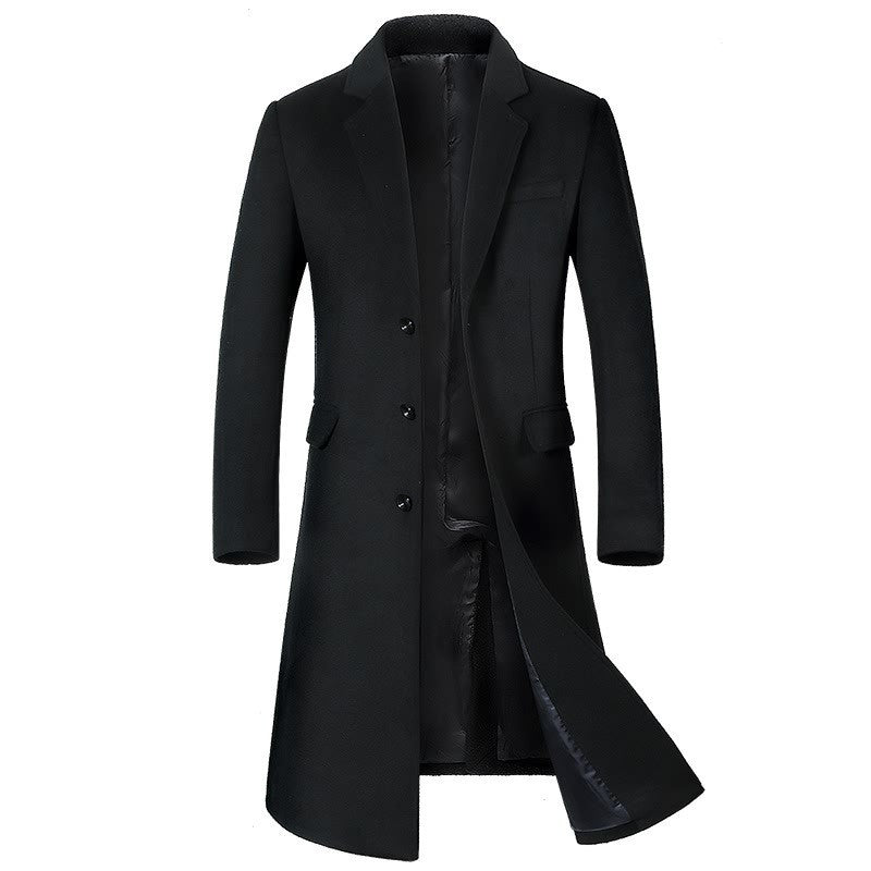 Men's Wool Overcoat Long | Classic British Winter Coat | Warm Outerwear UK | 8511