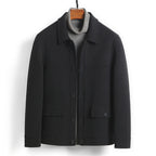 100% Wool Double-Faced Short Coat | Men’s Premium Tailored Overcoat | Warm Business Casual Outerwear | 86703