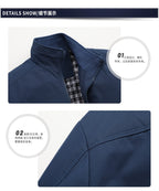 Men Solid Color Zipper Jackets Stand Collar Casual Outwear Tops Coat Jacket | S1268