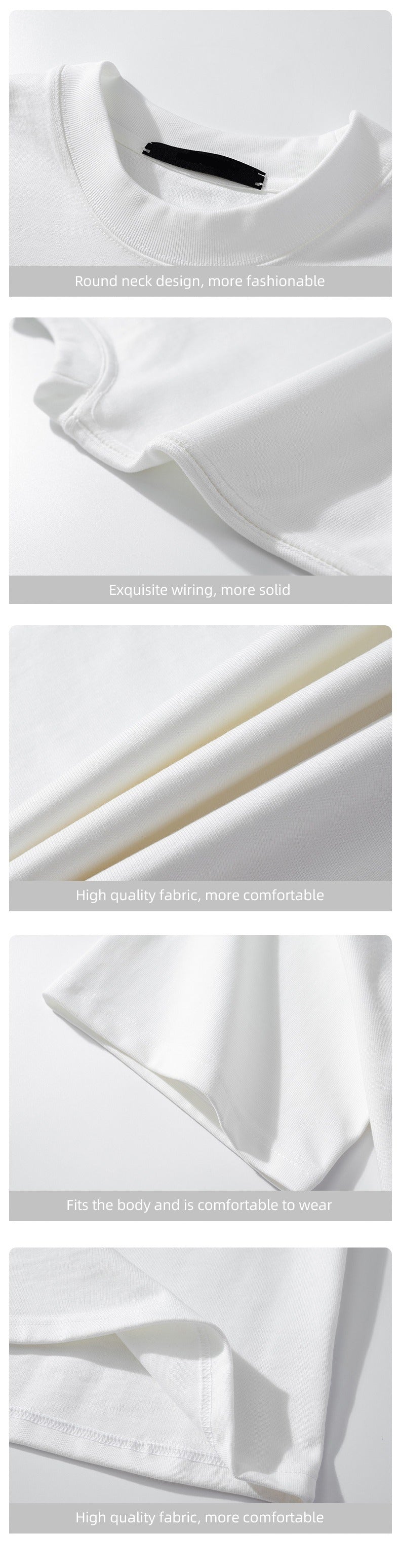 Men’s Heavyweight Cotton T-Shirt – Summer Casual Loose Fit, Solid Color Short Sleeve | BT1014