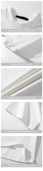 Men’s Heavyweight Cotton T-Shirt – Summer Casual Loose Fit, Solid Color Short Sleeve | BT1014