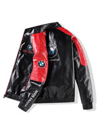 Men's PU Leather Moto Jacket | 2026 Korean Style Racing Coat | Waterproof Windproof Fleece-Lined Biker Outerwear