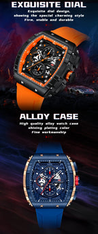 Men's Luxury Top Brand Quartz Sport Watches Silicone Strap Chronograph Wristwatches | MF0399G