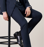 LUOHAO Men's 100% Wool Dress Trousers | Machine-Washable Business Suit Pants | Premium Straight Fit Office Trousers | LKM9901