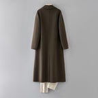 Ekeweer Longline 100% Wool Coat for Tall Men | Double-Faced Wool Overcoat | Handcrafted Fall & Winter Long Trench Coat | 86765