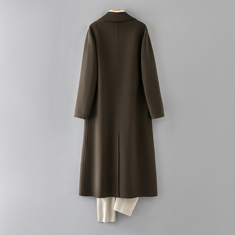 Ekeweer Longline 100% Wool Coat for Tall Men | Double-Faced Wool Overcoat | Handcrafted Fall & Winter Long Trench Coat | 86765