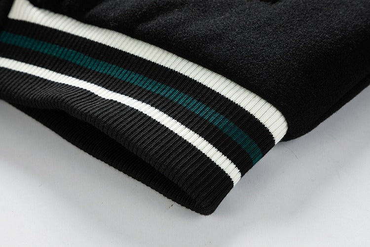 Men's Winter Color-Blocked Woolen Baseball Jacket Casual & Stylish Fashion Coat | 77162