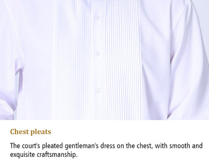 Double Pleated Men's Shirt Business High-end Suit Dress French Shirt | LF631