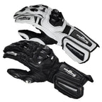 Furygan AFS10 Leather Motorcycle Gloves | Carbon Fiber Racing Gauntlets with Knuckle Protection & Ventilation for Sport Riding | JC001