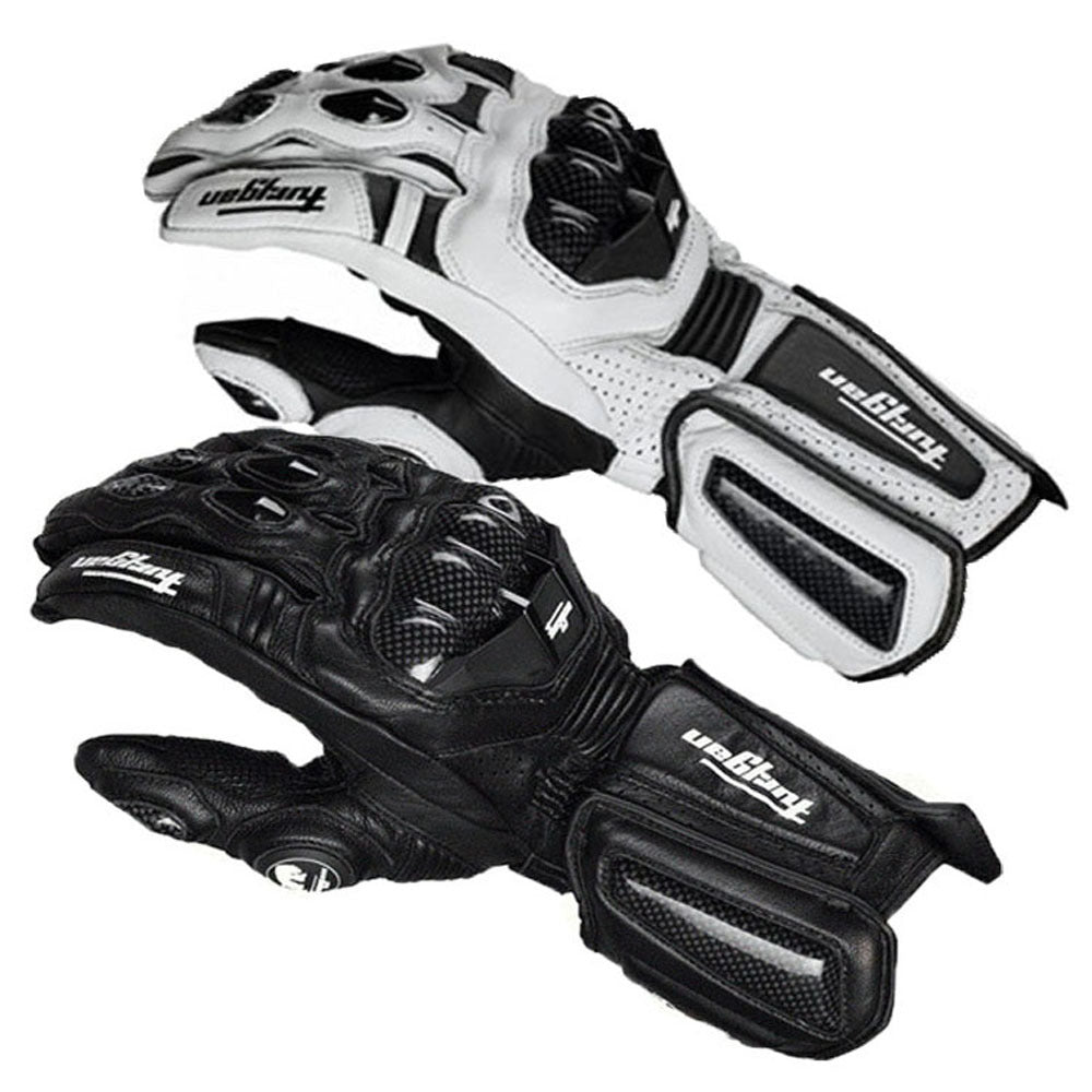 Furygan AFS10 Leather Motorcycle Gloves | Carbon Fiber Racing Gauntlets with Knuckle Protection & Ventilation for Sport Riding | JC001