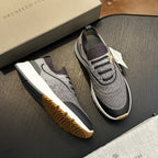 Men's Genuine Leather & Mesh  Breathable Shoes Travel Comfort Insole Slip-On Trainers Casual Driving Boots