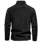 Men’s Fleece Pullover Sweatshirts | Autumn-Winter 2025 Europe Fashion | Half-Zip Stand Collar Tops | HD08