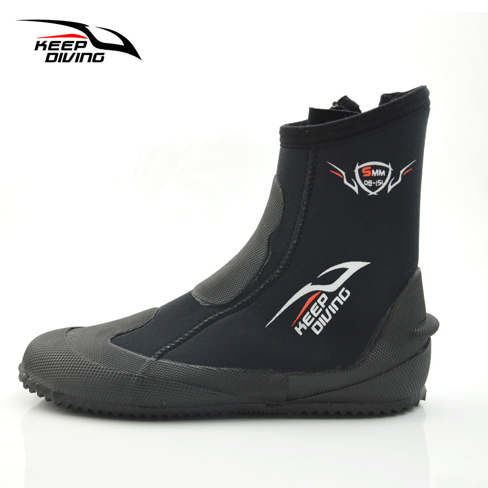 KEEP DIVING 5mm Neoprene Dive Boots | High-Elasticity Vulcanized Water Shoes for Diving & Fishing | Thermal Slip-On Boots | DB-151