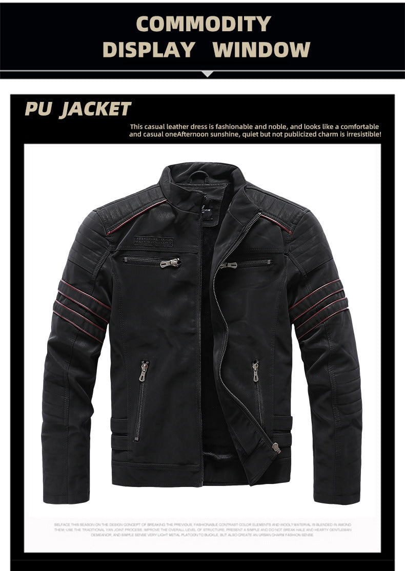 Men's PU Brushed Soft Suede Leather Jacket Fashion Multi-Embroidered Tide Jackets Blazer| 8809