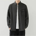 Men's Slim Fit Denim Long Sleeve Shirt Trendy Style Casual Work Jacket Shirt | MT8003
