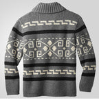 Men Stylish Slim Fit Jacquard Knit Cardigan Jacket with Long Sleeves Casual Lapel Sweater | SY0013