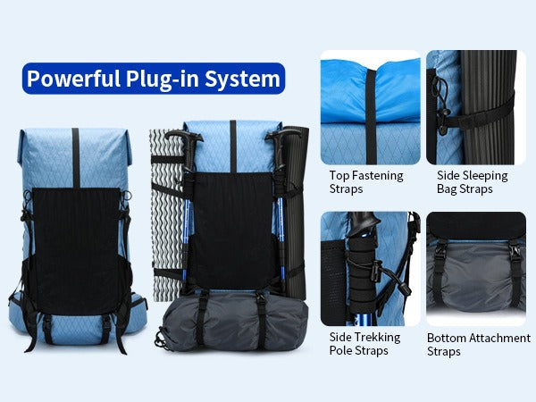 Royal Mountain 40L+10 Roll-Top Backpack – Expandable Hiking Rucksack UK | 1316