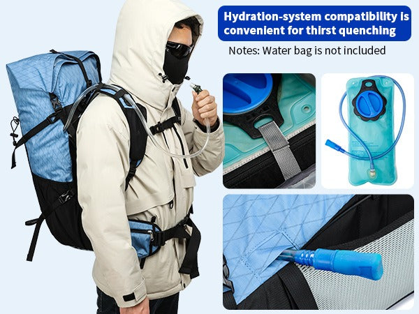 Royal Mountain 40L+10 Roll-Top Backpack – Expandable Hiking Rucksack UK | 1316