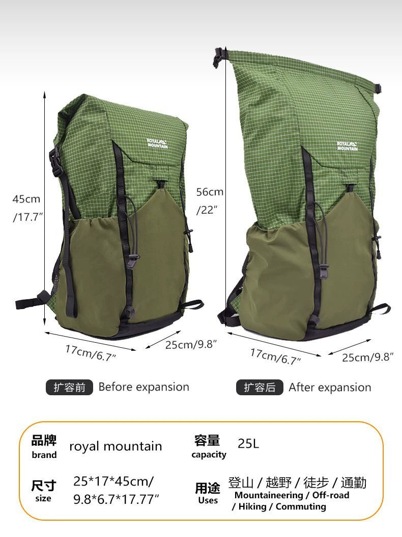 Royal Mountain 25L Foldable Backpack – Lightweight Hiking Daypack UK | 1338