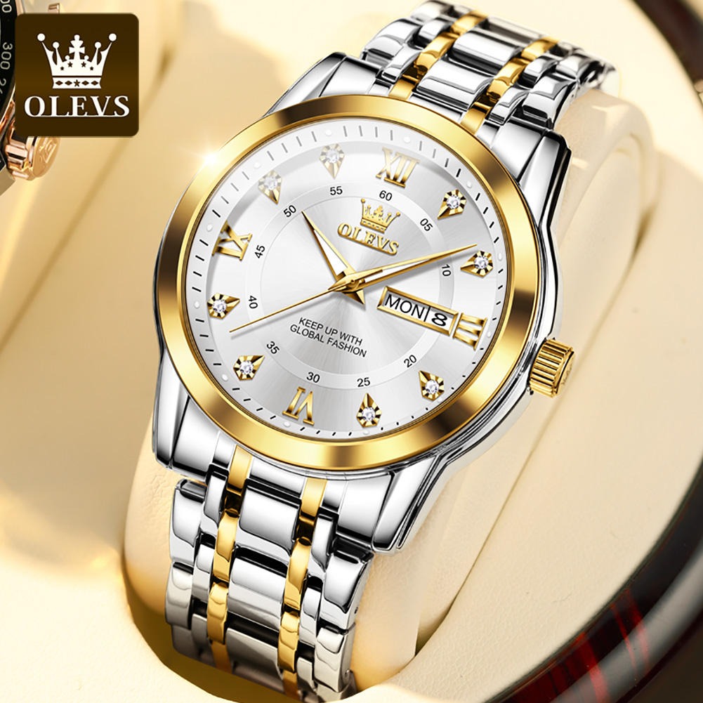 Luxury Stainless Steel Quartz Watch for Men High Quality Casual & Business Gold Wristwatch | 5513