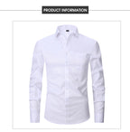Men's Long Sleeve Shirt Striped Business Solid Color Work Formal Casual Shirt | FS05