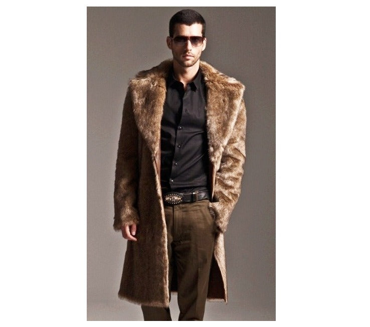 Men's Winter Plush Coat | Mid-Length Wool Fur Jacket for Ultimate Warmth & Style | 202015