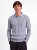 Men's Long Sleeve Knit Polo Sweater | 2026 Winter Business Casual Ribbed Pullover | Soft Warm Turtleneck Knitwear | YR8801