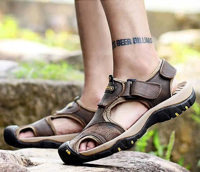 New Arrival Real Cow Genuine Leather Summer Hiking Beach Water Sandals | 7238