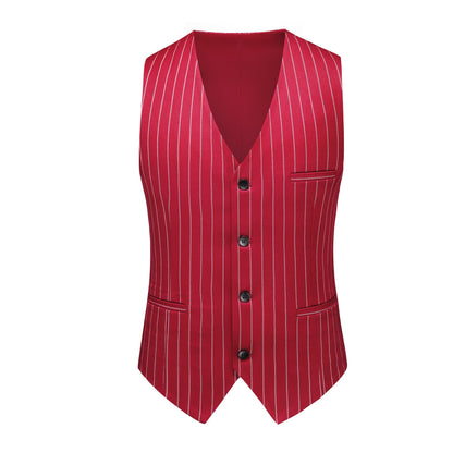 Men's Slim Fit Three-Piece Suit Set | Fashion Big & Tall Wedding Banquet Blazer with Waistcoat | Modern Business Formal Wear | 838