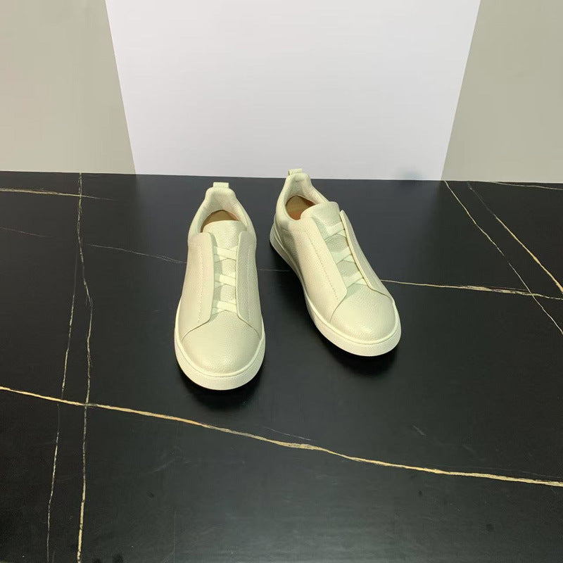 New Genia Men's Slip-On Loafers | Genuine Leather Luxury Sneakers with Sheepskin Lining | Premium Casual Driving Shoes | 6188