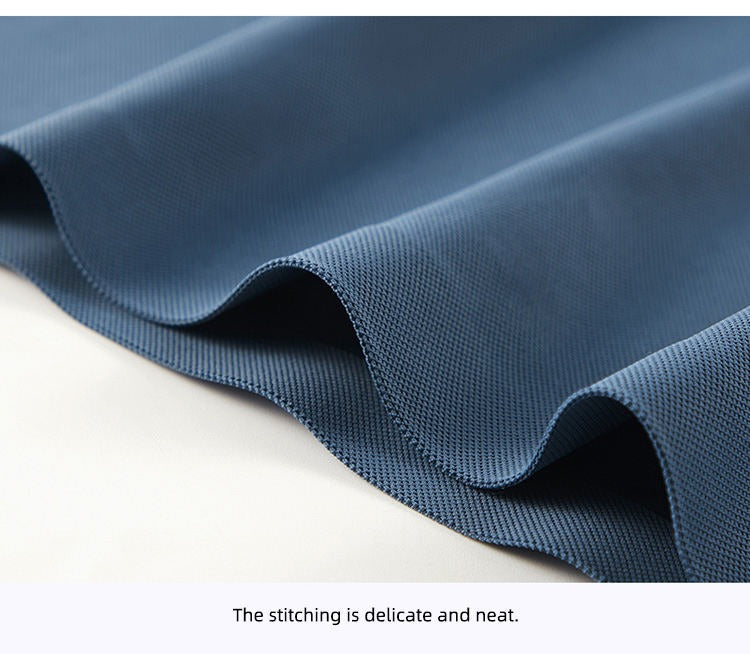 Men's Summer Seamless Ice Silk T-shirt Solid Color Short Sleeve Casual Stretch Polo Shirt | Y678