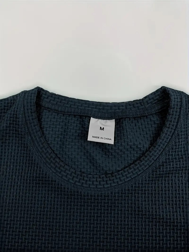 Men's Bamboo Stripe Short Sleeve T-Shirt Breathable, Stretchy Summer Casual Wear | 115 CSF